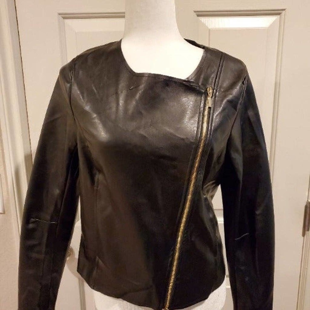 Worthington Black Faux Leather Jacket-Small